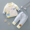 Tong's new style infant and toddler spring and autumn thin cotton set, pure cotton jacket and vest three-piece warm set for boys and girls details Picture